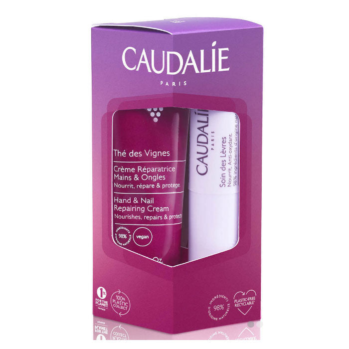 Caudalie Promo The Des Vignes Hand & Nail Repairing Cream Kρέμα Χεριών 30ml & Lip Conditioner Ενυδάτωση Χειλιών 4.5g