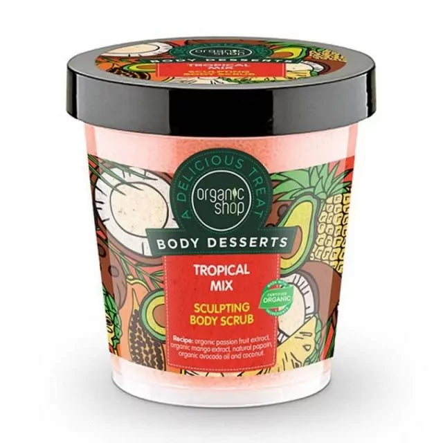 Natura Siberica ORGANIC SHOP Body Desserts Tropical Mix Sculpting Body Scrub Απολεπιστικό Σώματος 450ml