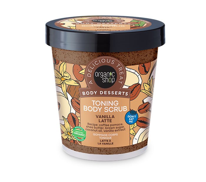 Natura Siberica Organic Shop Body Desserts Τονωτικό Απολεπιστικό Σώματος Βανίλια & Latte 450ml