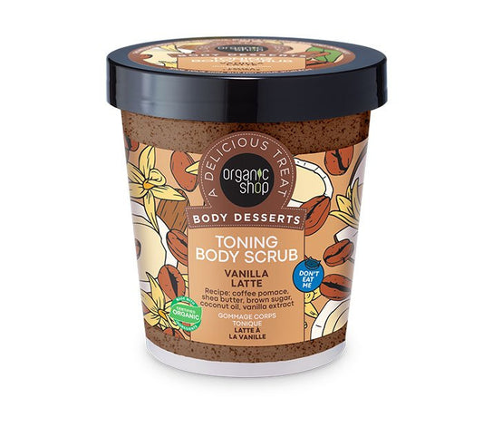 Natura Siberica Organic Shop Body Desserts Τονωτικό Απολεπιστικό Σώματος Βανίλια & Latte 450ml